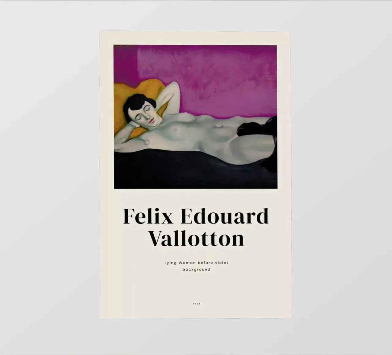 Vallotton - Lying Woman before Violet Background pellicola backlit da ARTOTHEK