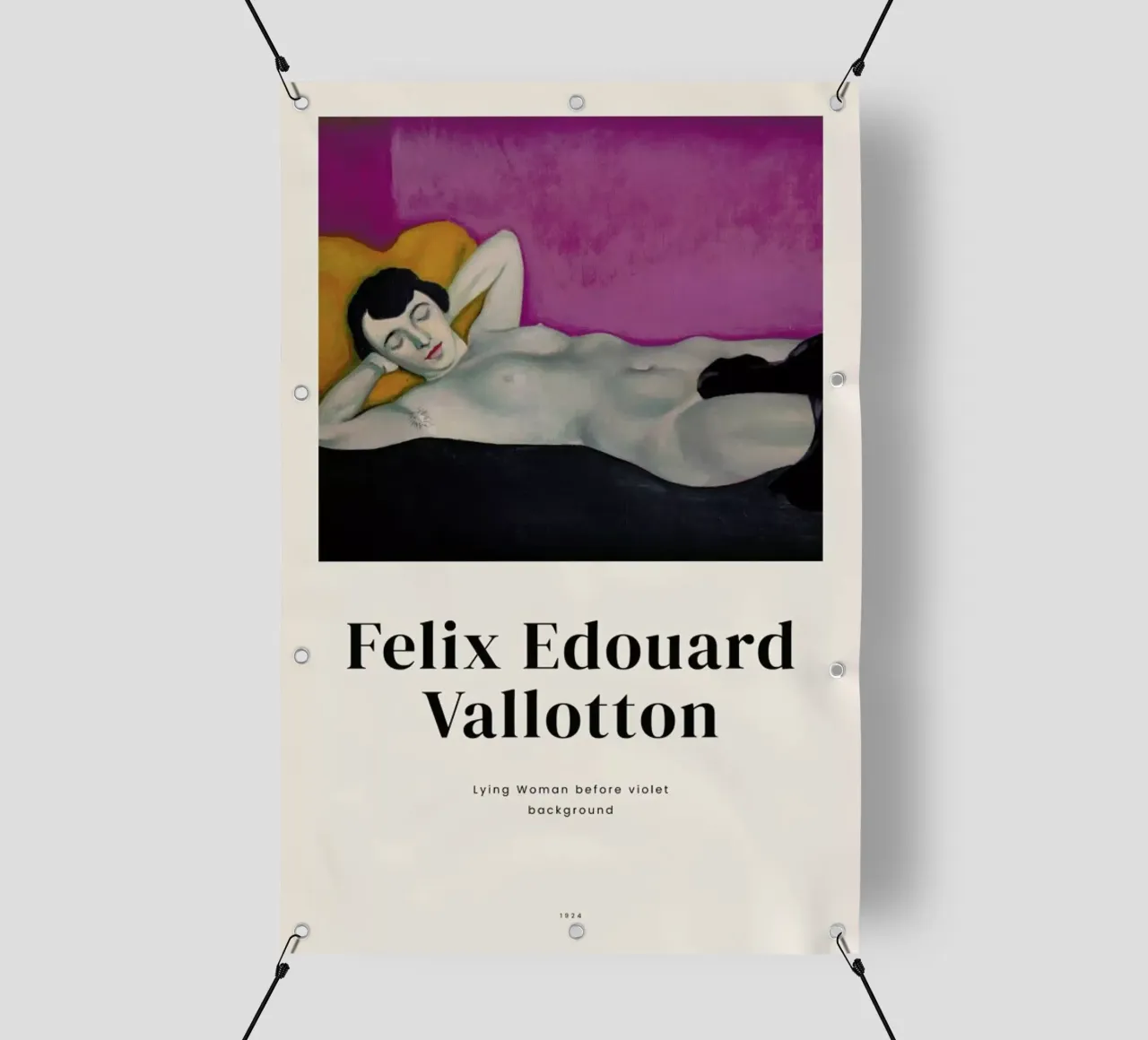 Vallotton - Lying Woman before Violet Background telo in pvc da ARTOTHEK