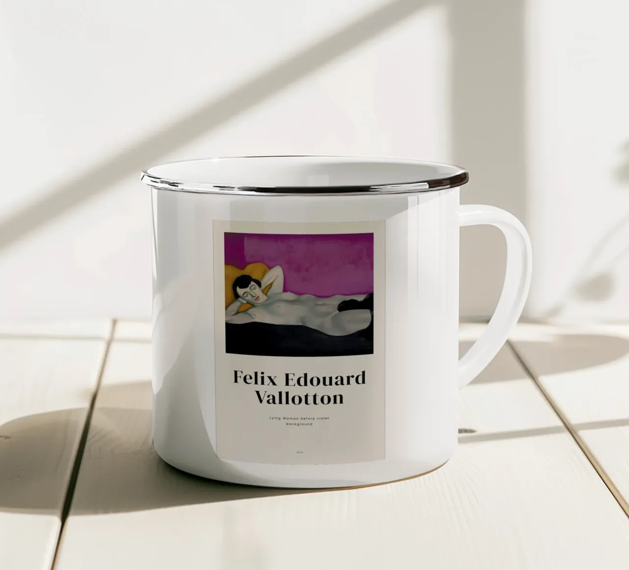 Vallotton - Lying Woman before Violet Background tazza in smalto da ARTOTHEK