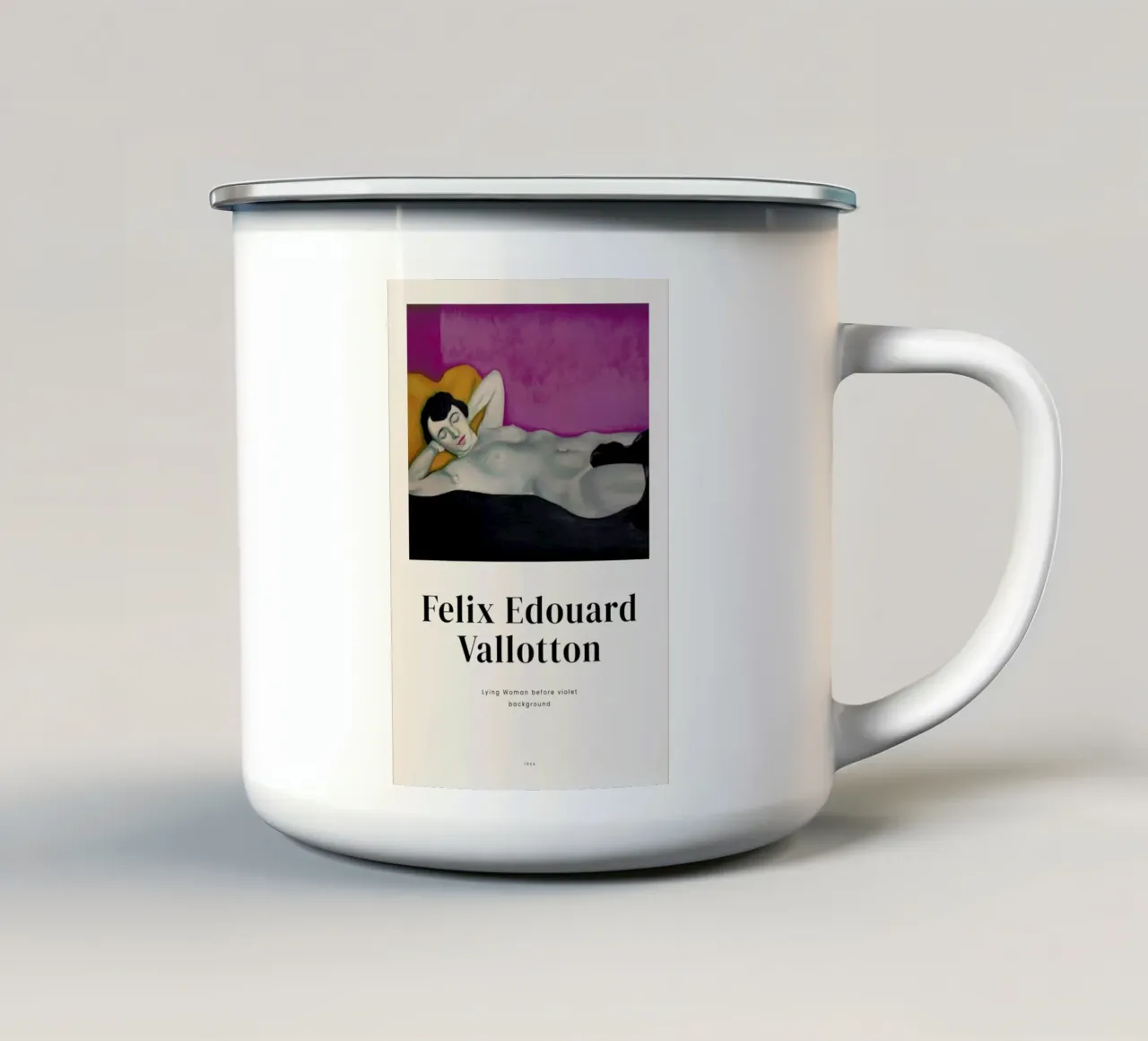 Vallotton - Lying Woman before Violet Background tazza in smalto da ARTOTHEK