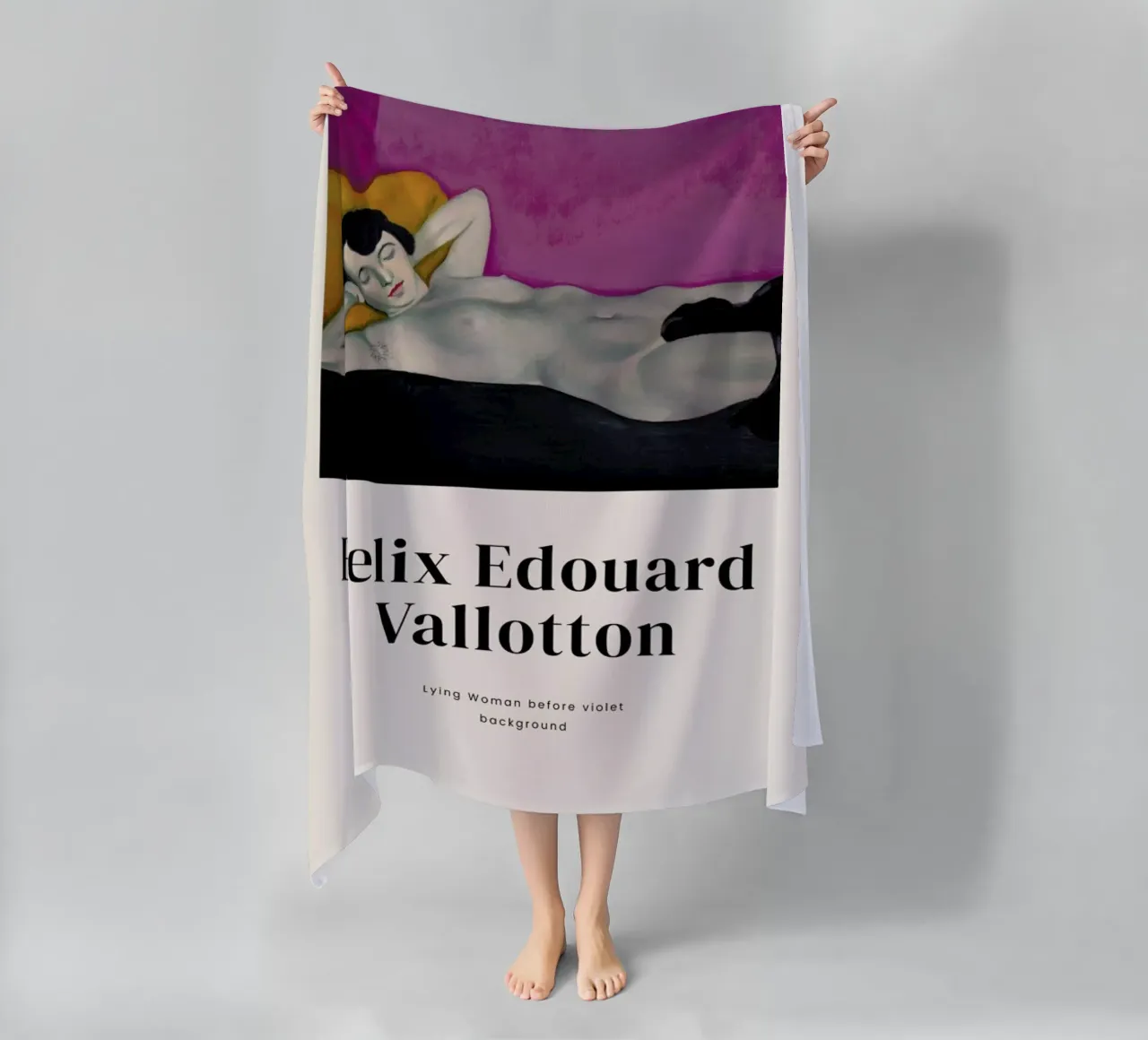 Vallotton - Lying Woman before Violet Background telo mare da ARTOTHEK