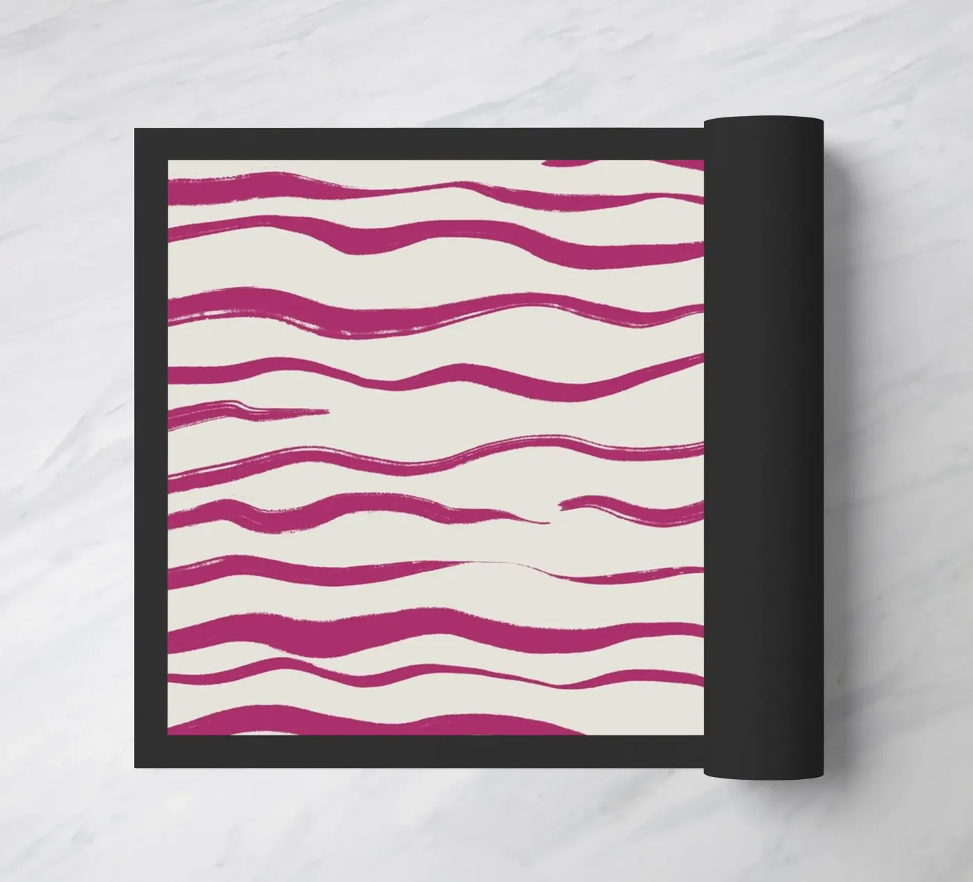 Abstract pink waves doormat by Sixmai