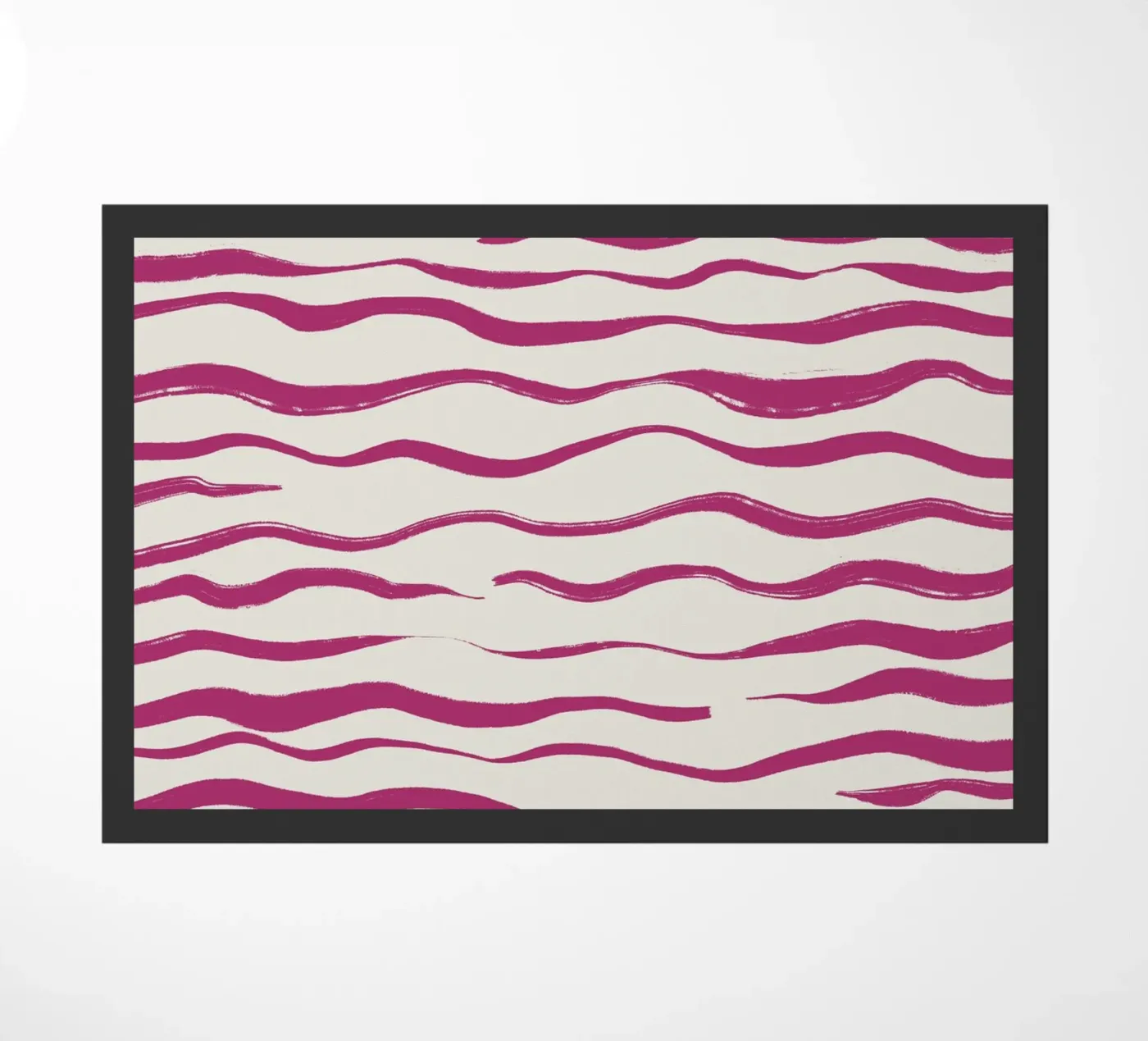 Abstract pink waves doormat by Sixmai