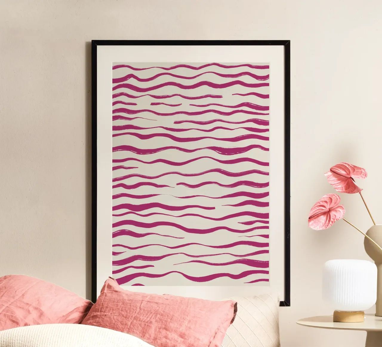 Ondas abstractas de color rosa hahnemühle de Sixmai