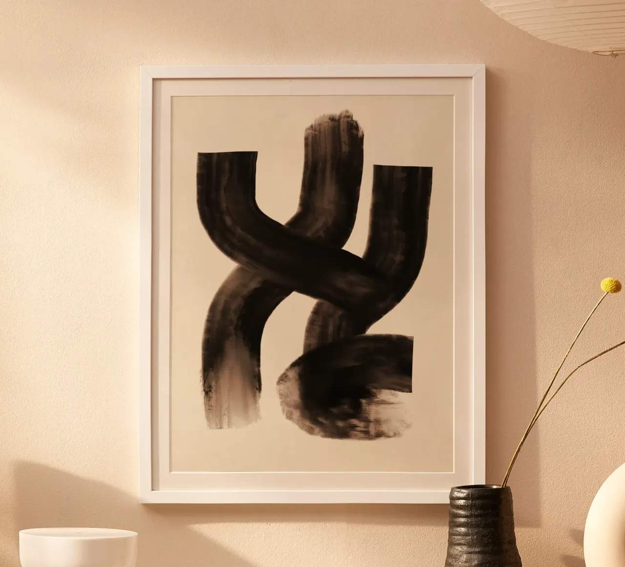 Abstracte oliestroom 10 poster met kunststof frame van Little Dean