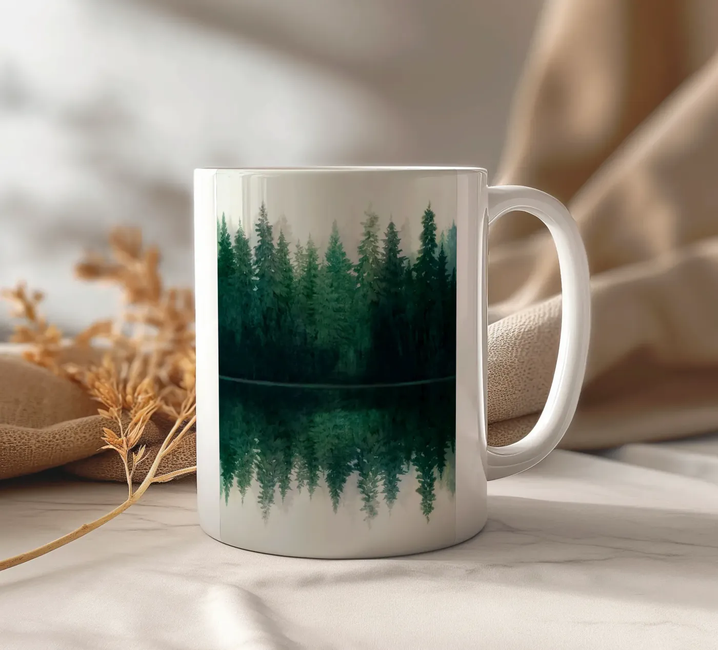 Reflection ceramic mug by Nadjaa