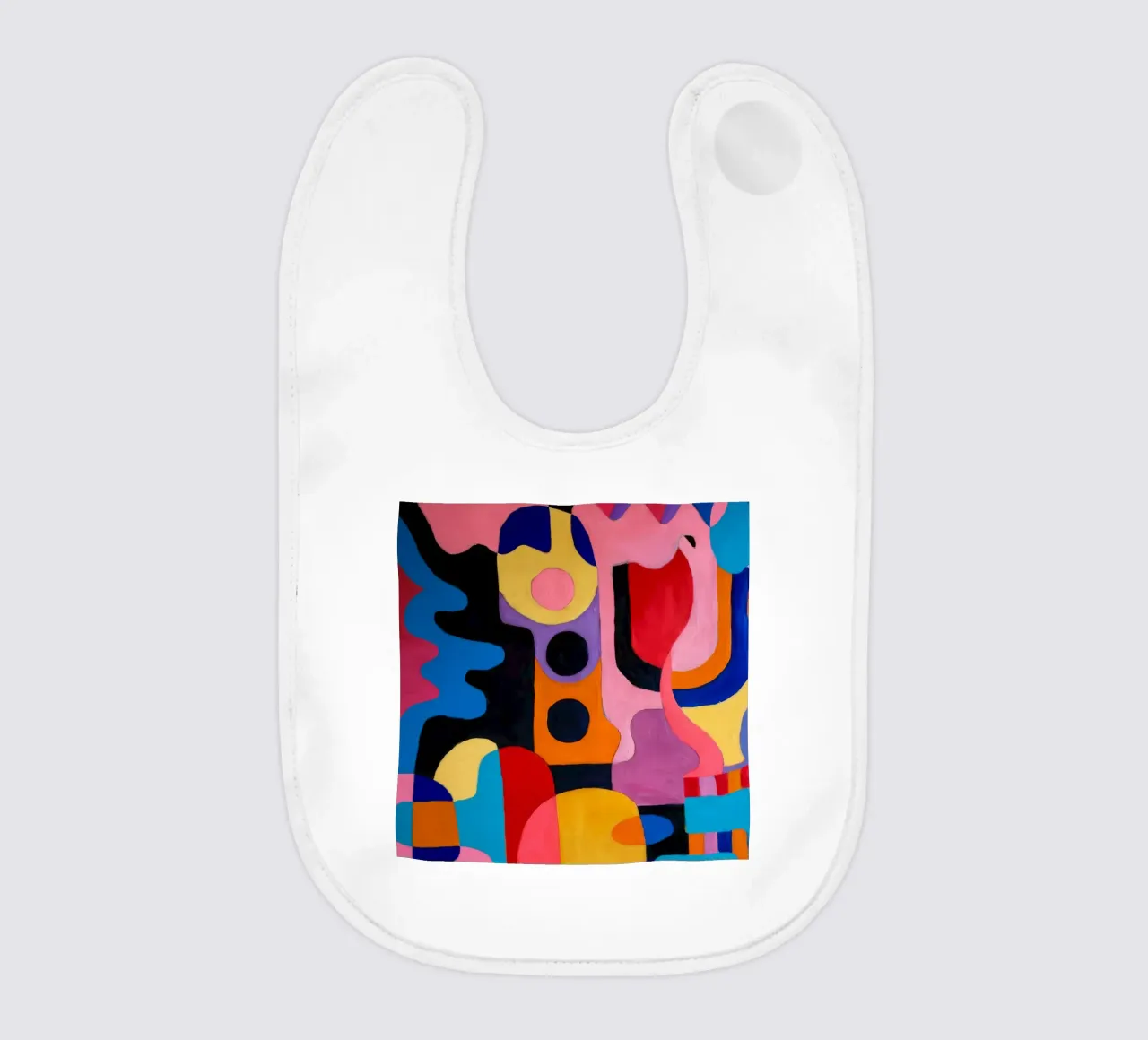 Abstracte kleurensymfonie baby slabbetje van Monarco Virtuoso