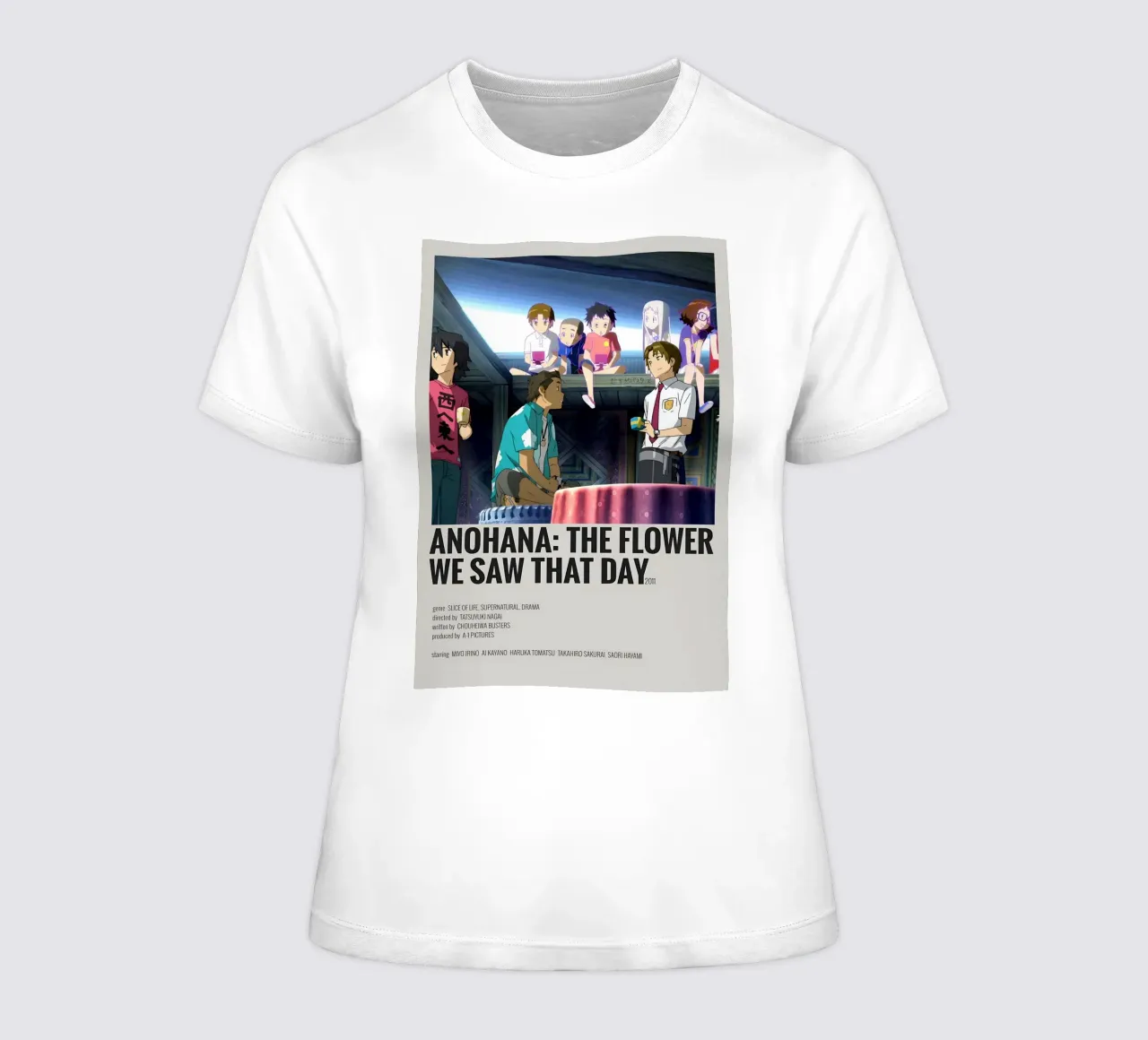 ANOHANA THE FLOWER WE SAW THAT DAY 2011 women's fitted t-shirt by Totoya