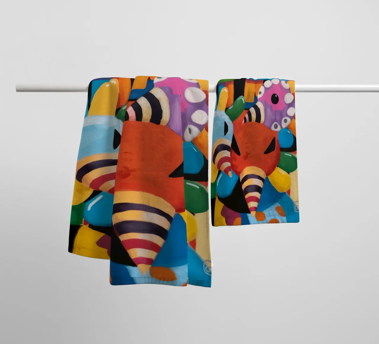 Playful Creatures Parade towel by Monarco Virtuoso