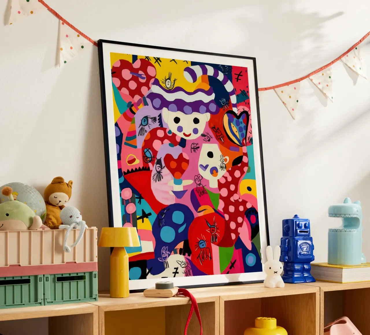 Danza di figure stravaganti poster con telaio in alluminio da Monarco Virtuoso