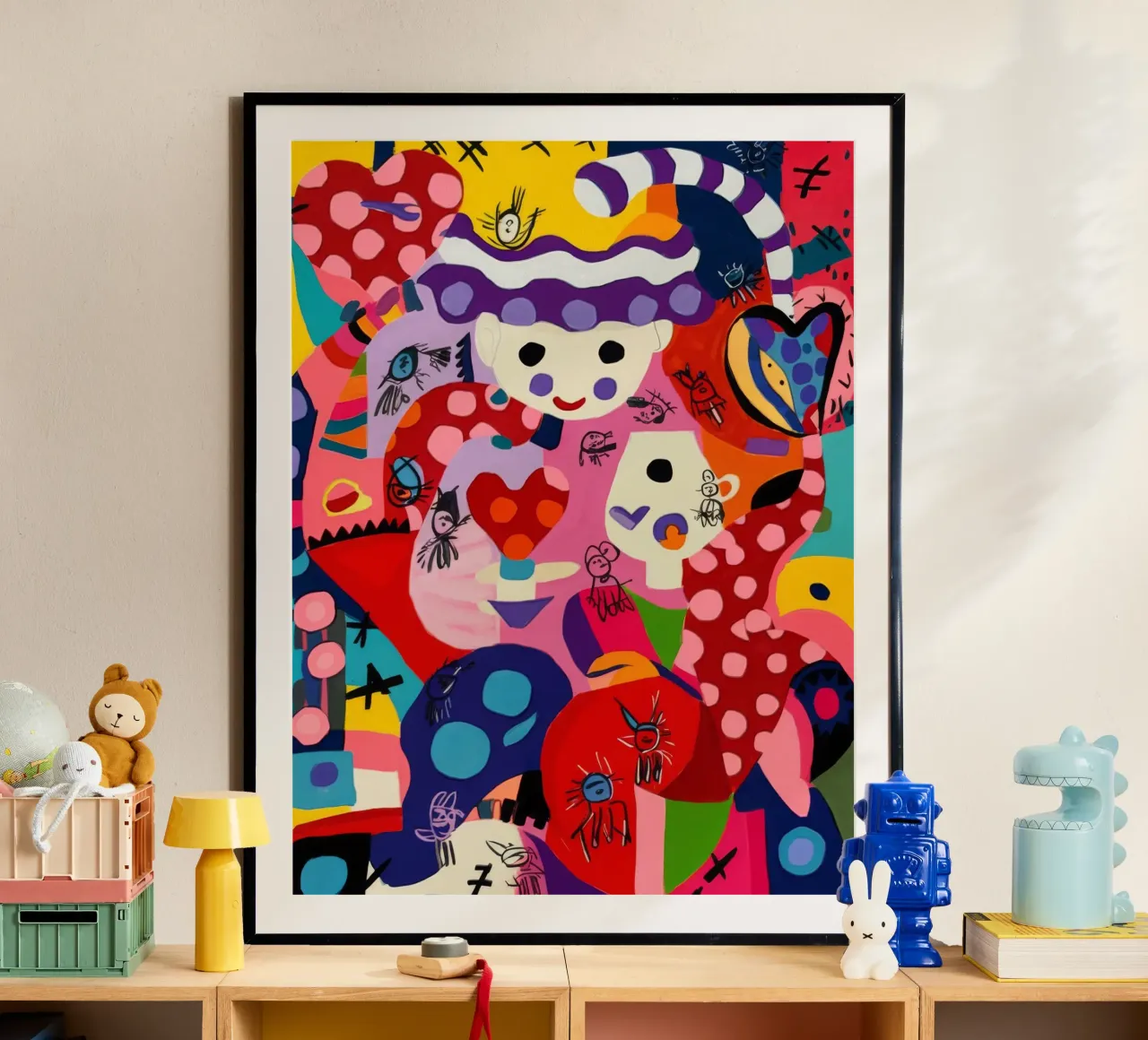 Danza di figure stravaganti poster con telaio in alluminio da Monarco Virtuoso