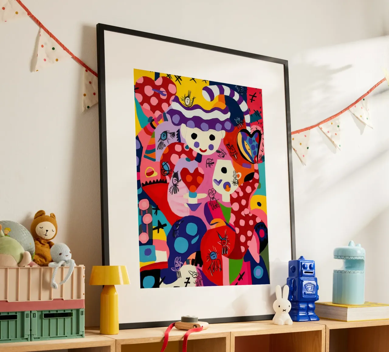 Danza di figure stravaganti poster con telaio in alluminio da Monarco Virtuoso