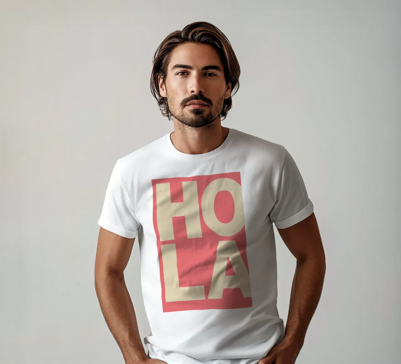 HOLA – Bold Greeting - Spanish Hello t-shirt da QuooodZ by MooodzArt