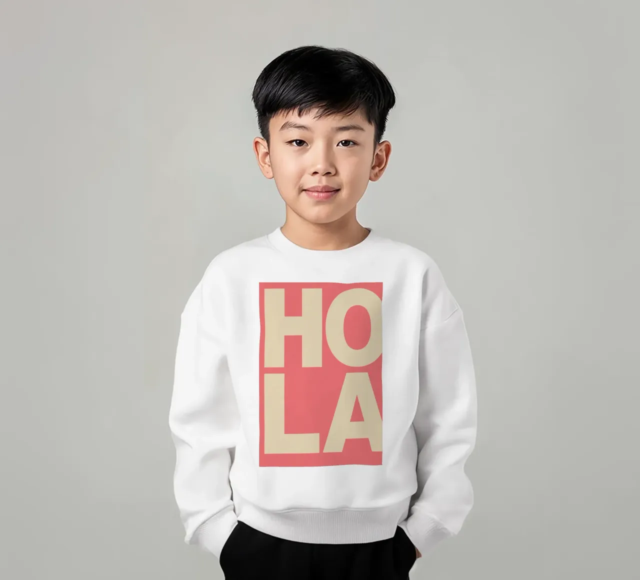 HOLA – Bold Greeting - Spanish Hello felpa bambino da QuooodZ by MooodzArt