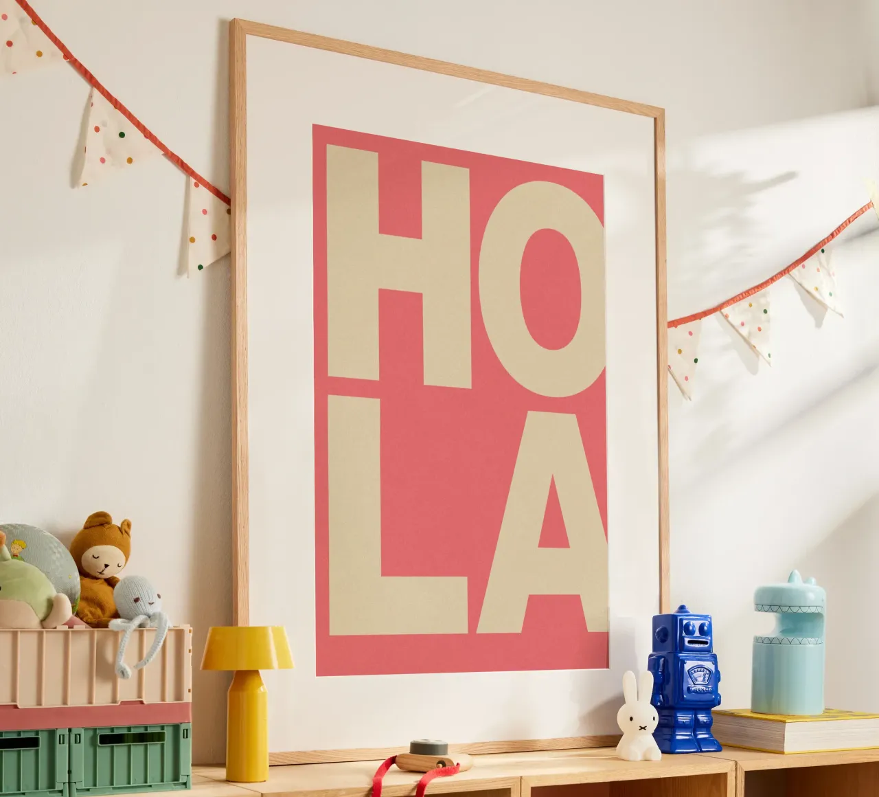 HOLA – Bold Greeting - Spanish Hello carta hahnemühle da QuooodZ by MooodzArt