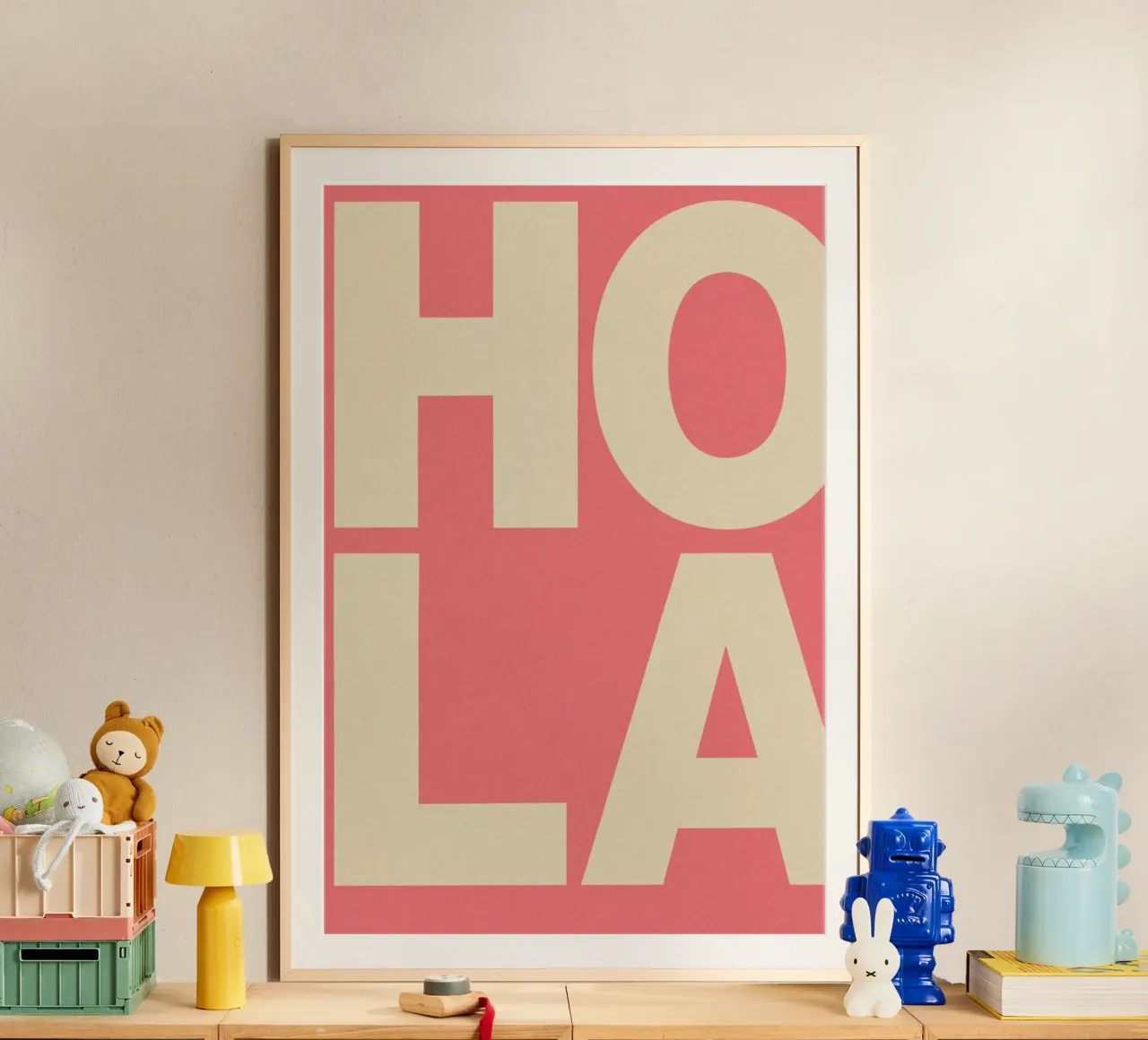 HOLA – Bold Greeting - Spanish Hello carta hahnemühle da QuooodZ by MooodzArt