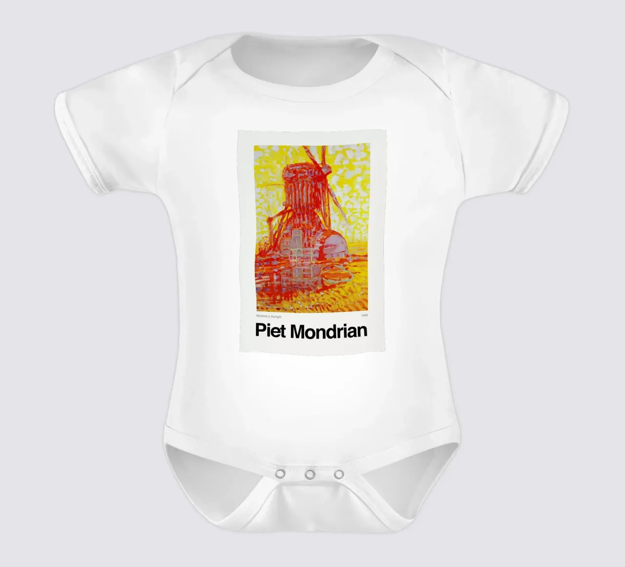 Mondrian - Windmill in Sunlight body neonato maniche corte da ARTOTHEK