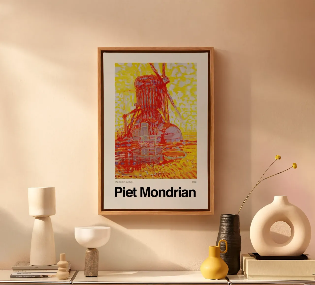 Mondrian - Windmill in Sunlight tela con Cornice a cassetta da ARTOTHEK