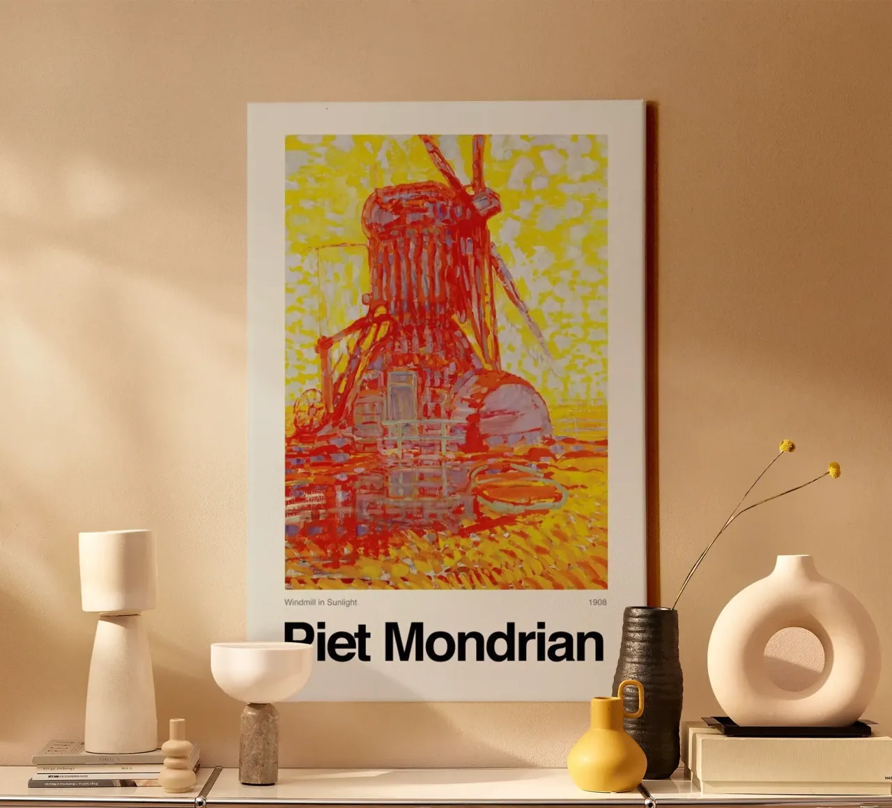 Mondrian - Windmill in Sunlight tela con Cornice a cassetta da ARTOTHEK