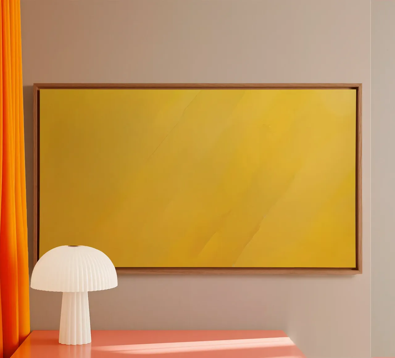 Helder geel abstract achtergrondontwerp canvas met Baklijst van DesignDoodle