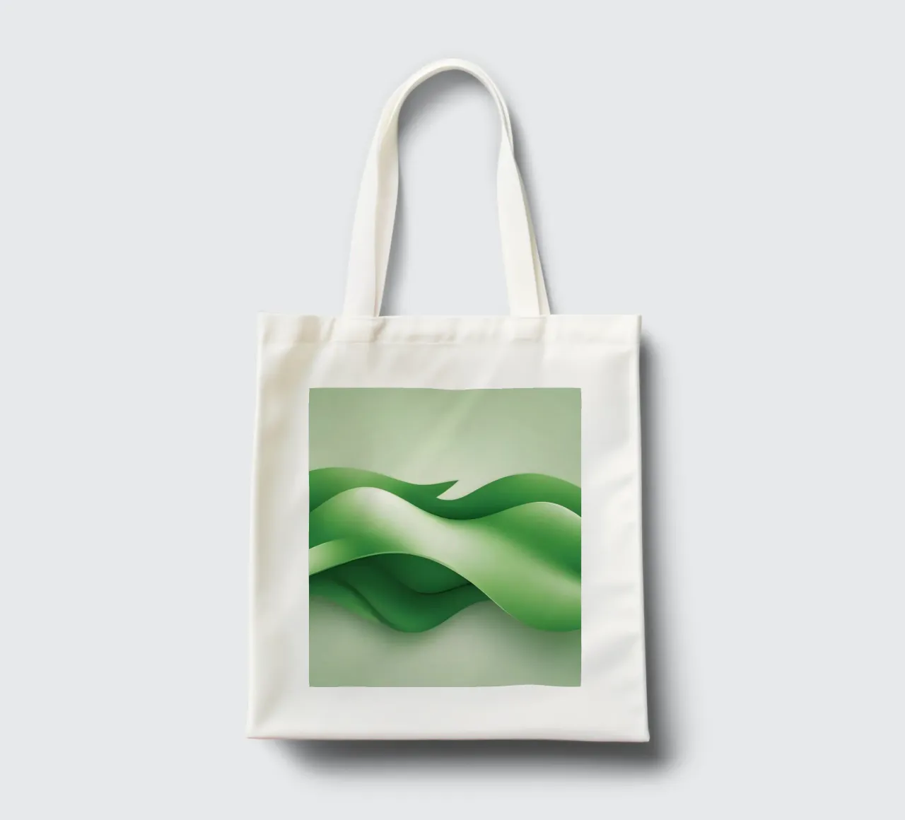 Gebogen groene vormen rimpelen in een abstract ontwerp jute draagtas van DesignDoodle
