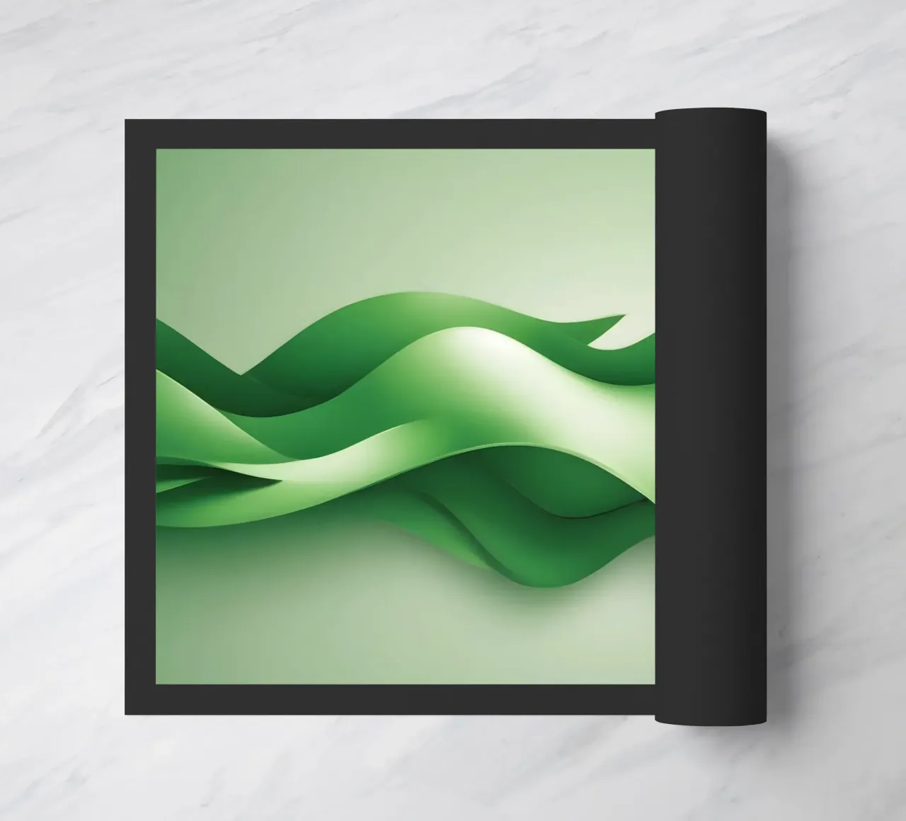 Forme verdi curve si increspano in un disegno astratto zerbino da DesignDoodle