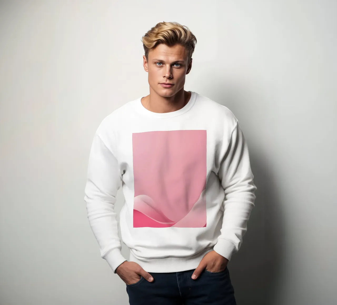 morbide onde rosa che creano un effetto delicato e fluente. felpa da DesignDoodle