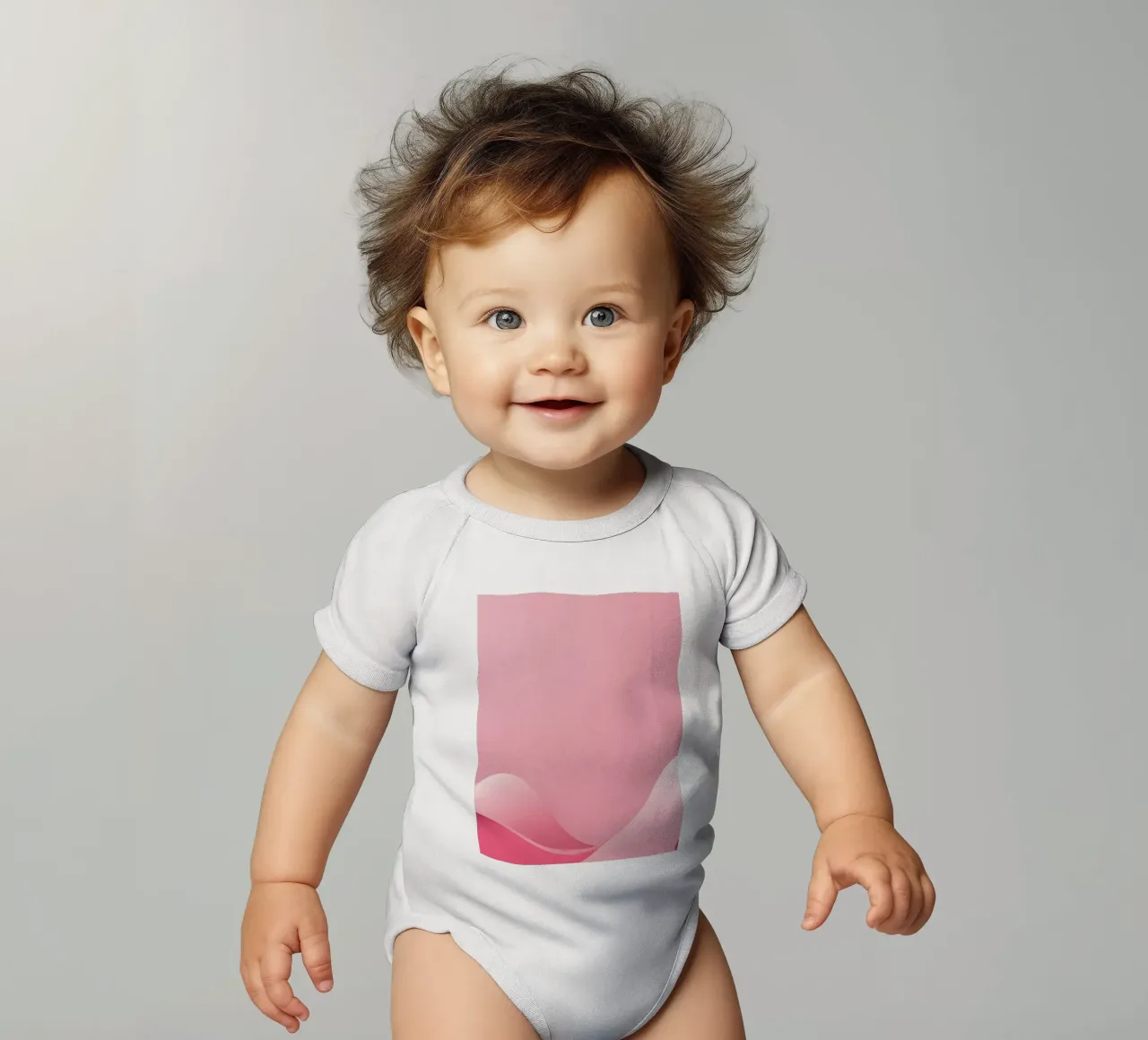 weiche rosa Wellen, die einen sanften, fließenden Effekt erzeugen. Kurzarm Babybody von DesignDoodle