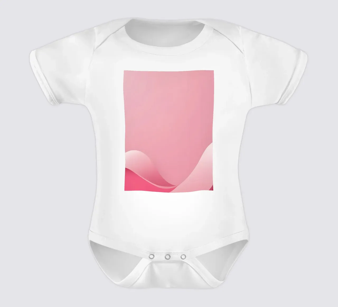 soft pink waves that create a gentle, flowing effect. short-sleeve baby romper by DesignDoodle