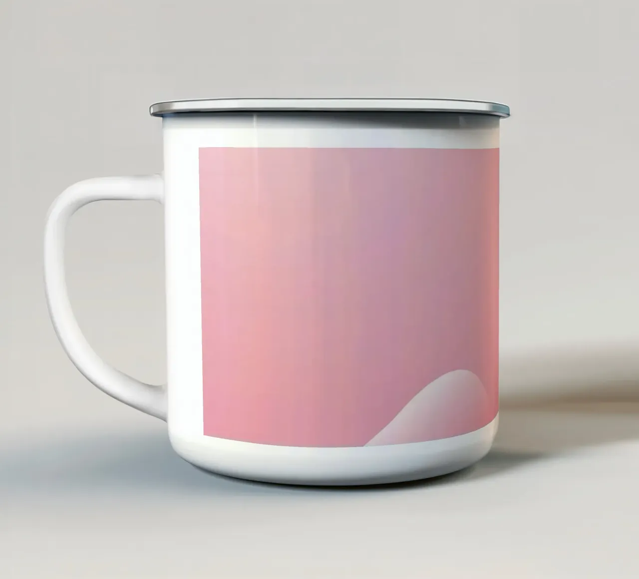 des vagues roses douces qui créent un effet de douceur et de fluidité. mug en émail de DesignDoodle