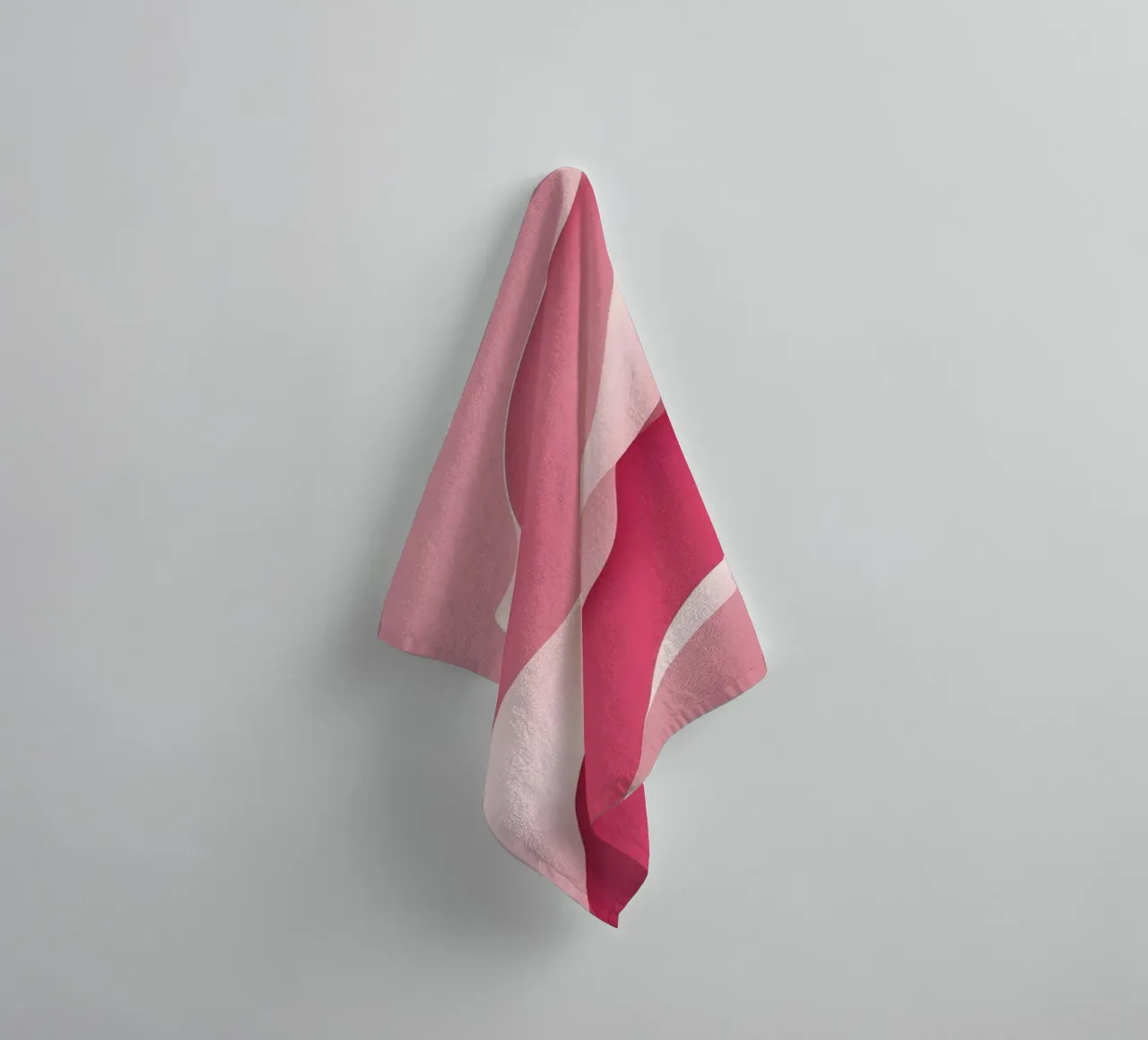 soft pink waves that create a gentle, flowing effect. towel by DesignDoodle