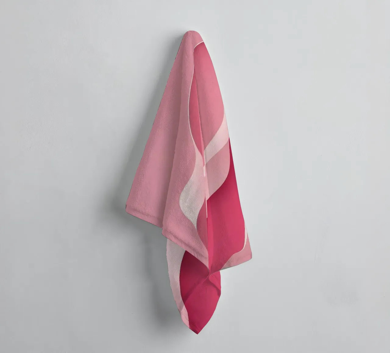soft pink waves that create a gentle, flowing effect. towel by DesignDoodle