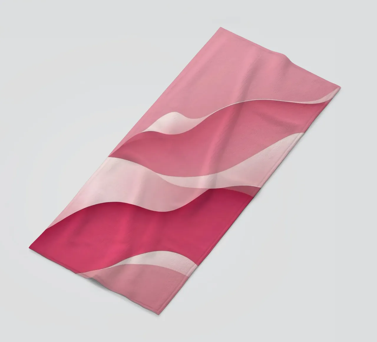 soft pink waves that create a gentle, flowing effect. beach towel by DesignDoodle
