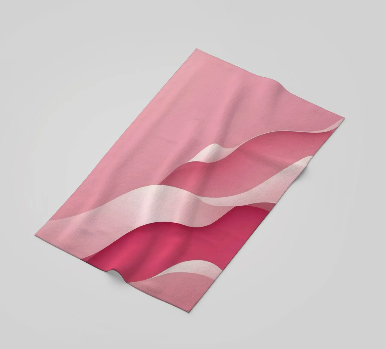 soft pink waves that create a gentle, flowing effect. beach towel by DesignDoodle
