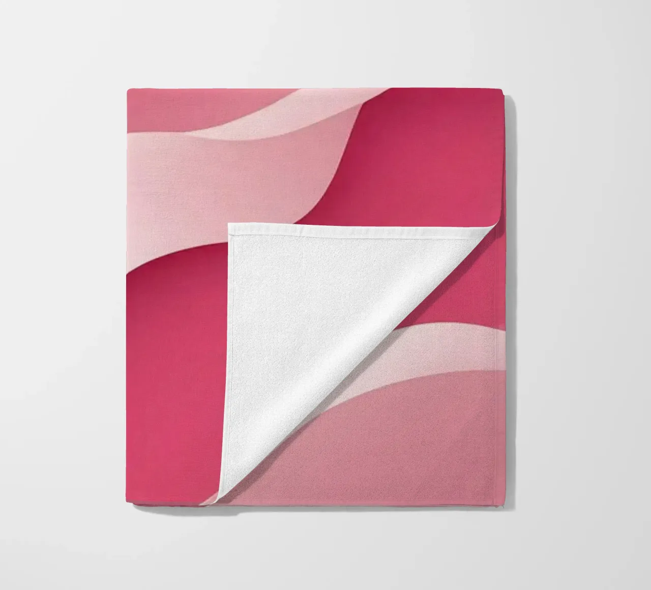 soft pink waves that create a gentle, flowing effect. beach towel by DesignDoodle
