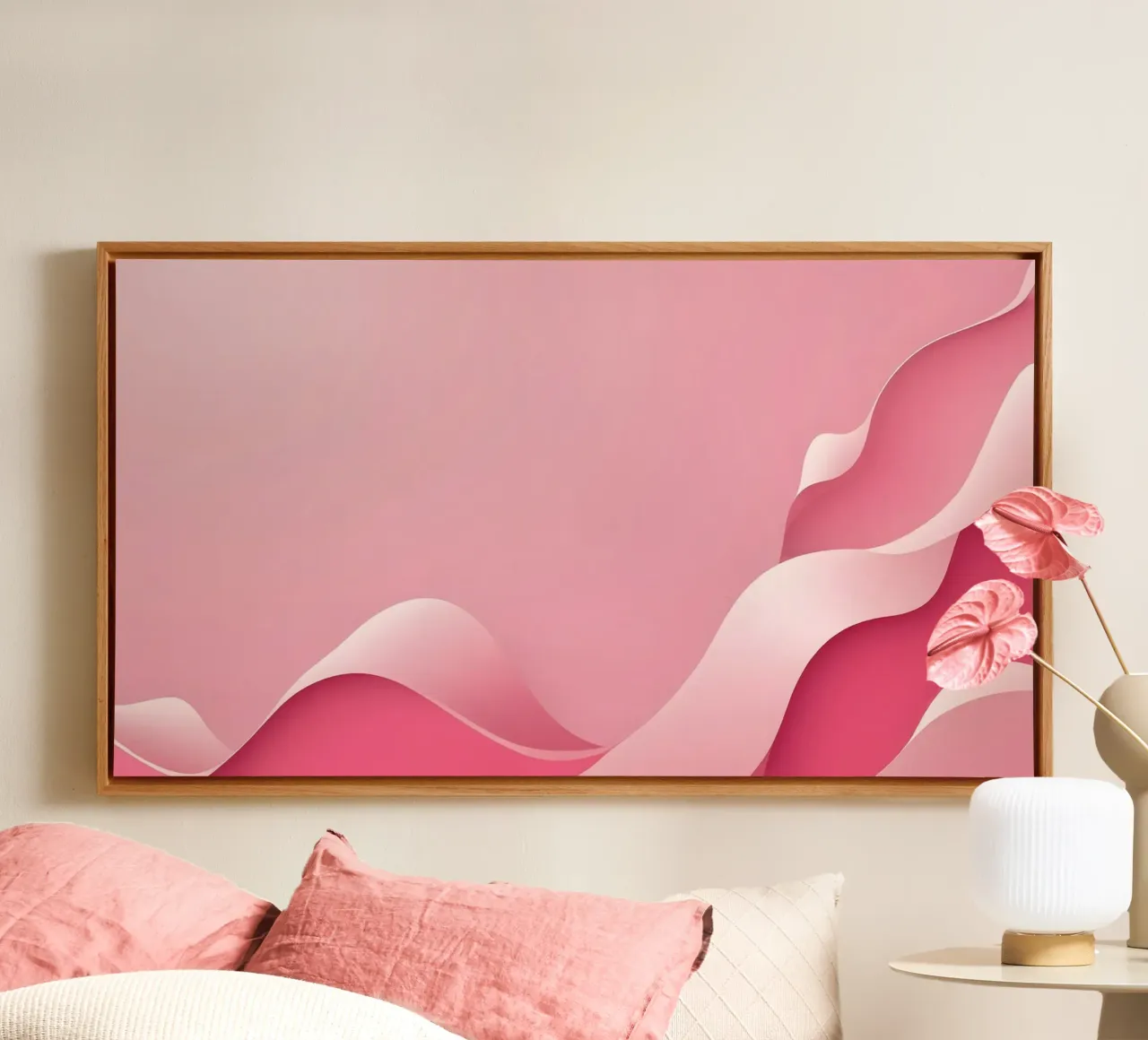 soft pink waves that create a gentle, flowing effect. canvas by DesignDoodle