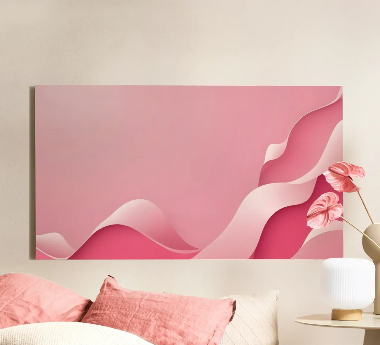 soft pink waves that create a gentle, flowing effect. canvas by DesignDoodle