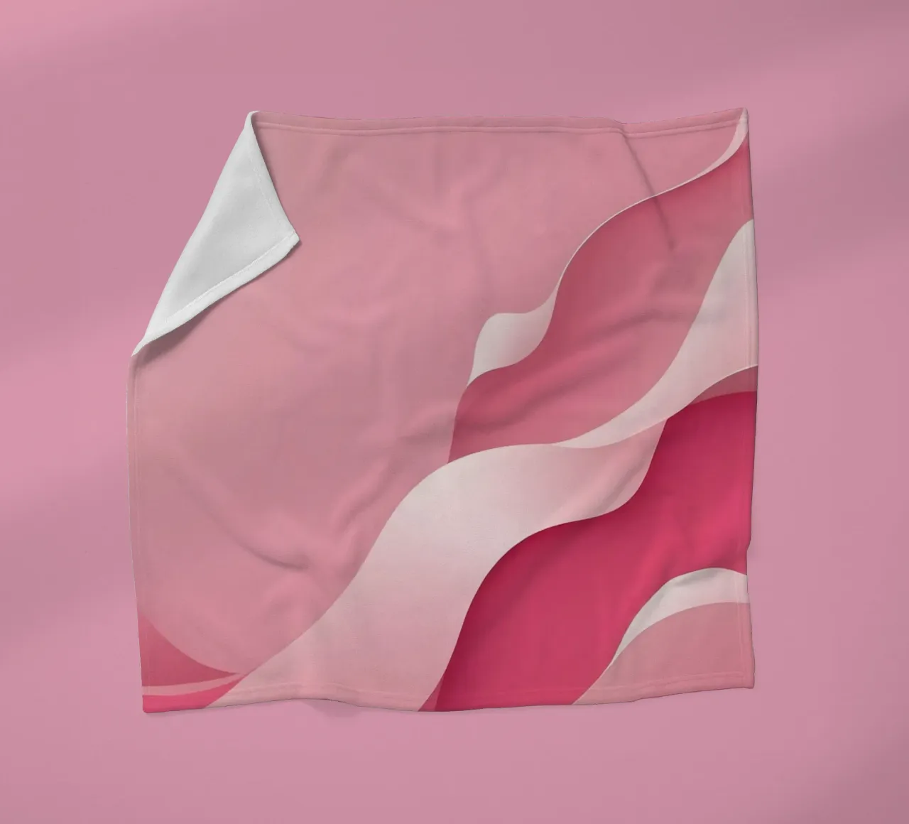 soft pink waves that create a gentle, flowing effect. fleece blanket by DesignDoodle