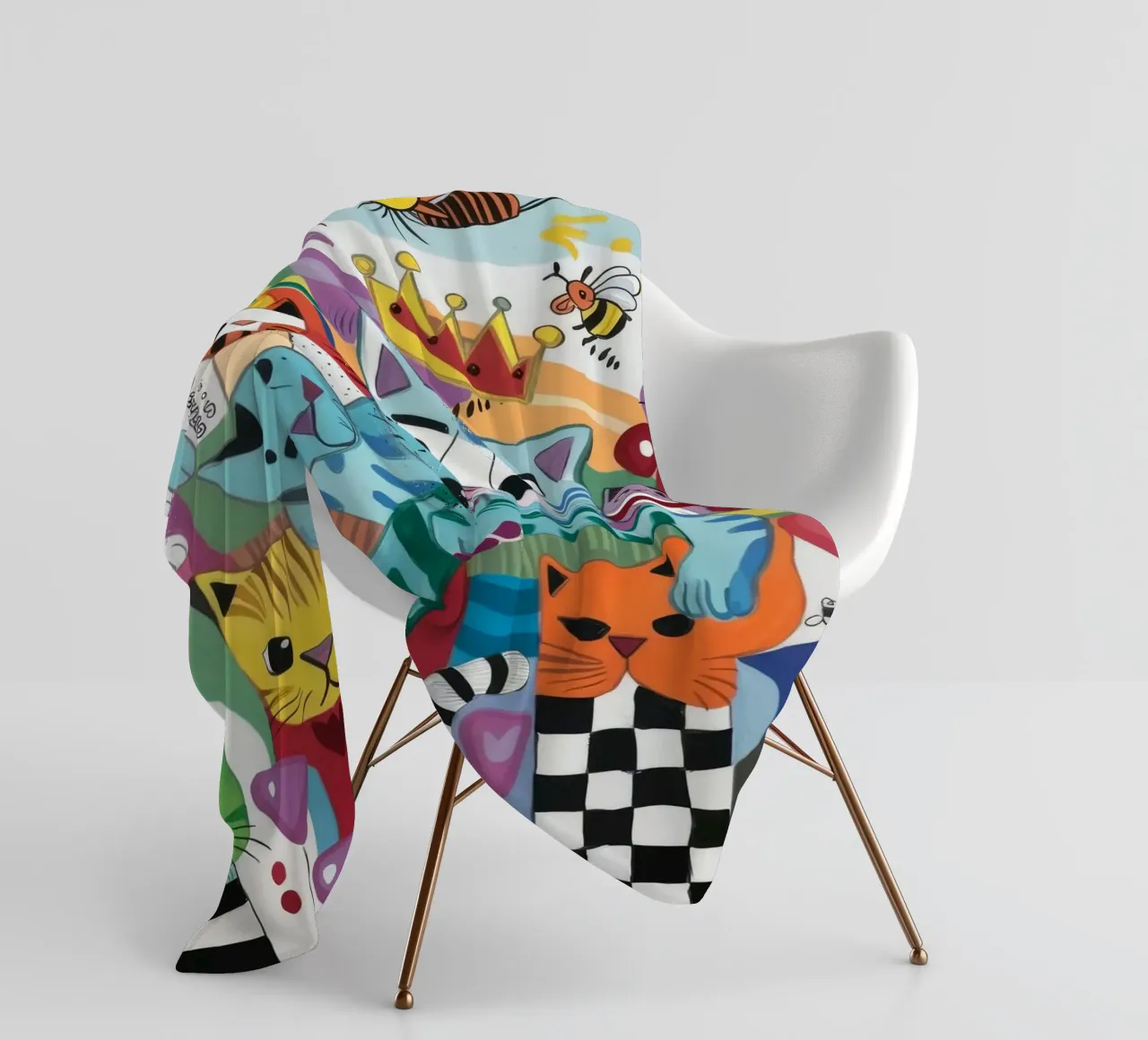 Mythical Cats fleece blanket by Monarco Virtuoso