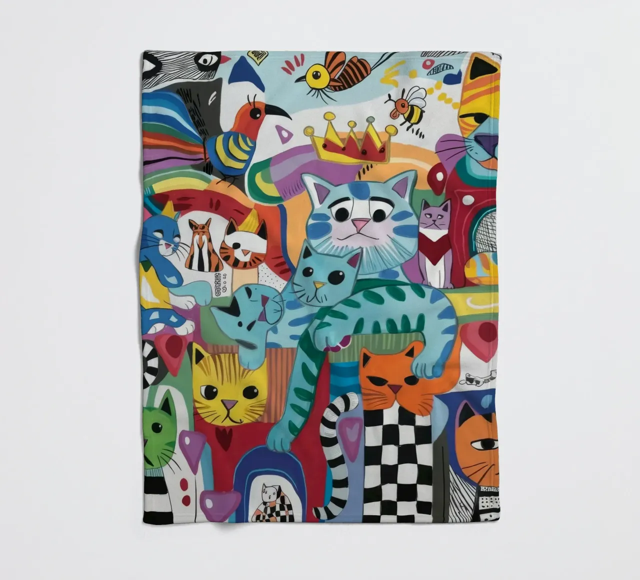 Mythical Cats fleece blanket by Monarco Virtuoso