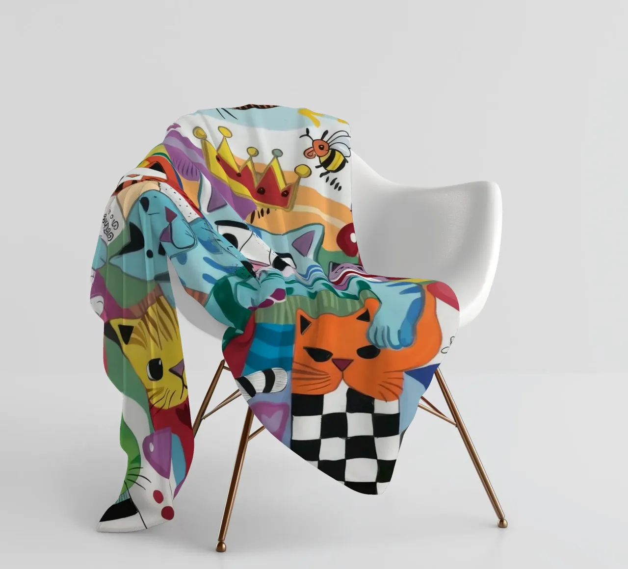 Mythical Cats fleece blanket by Monarco Virtuoso