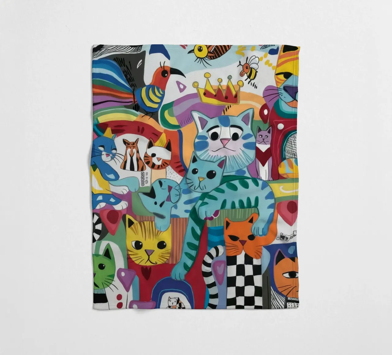 Mythical Cats fleece blanket by Monarco Virtuoso