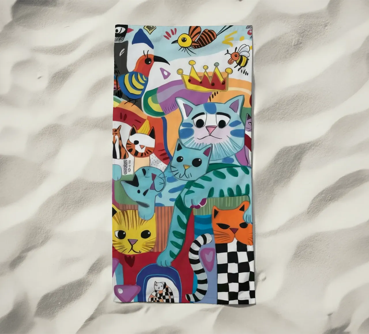 Mythical Cats beach towel by Monarco Virtuoso