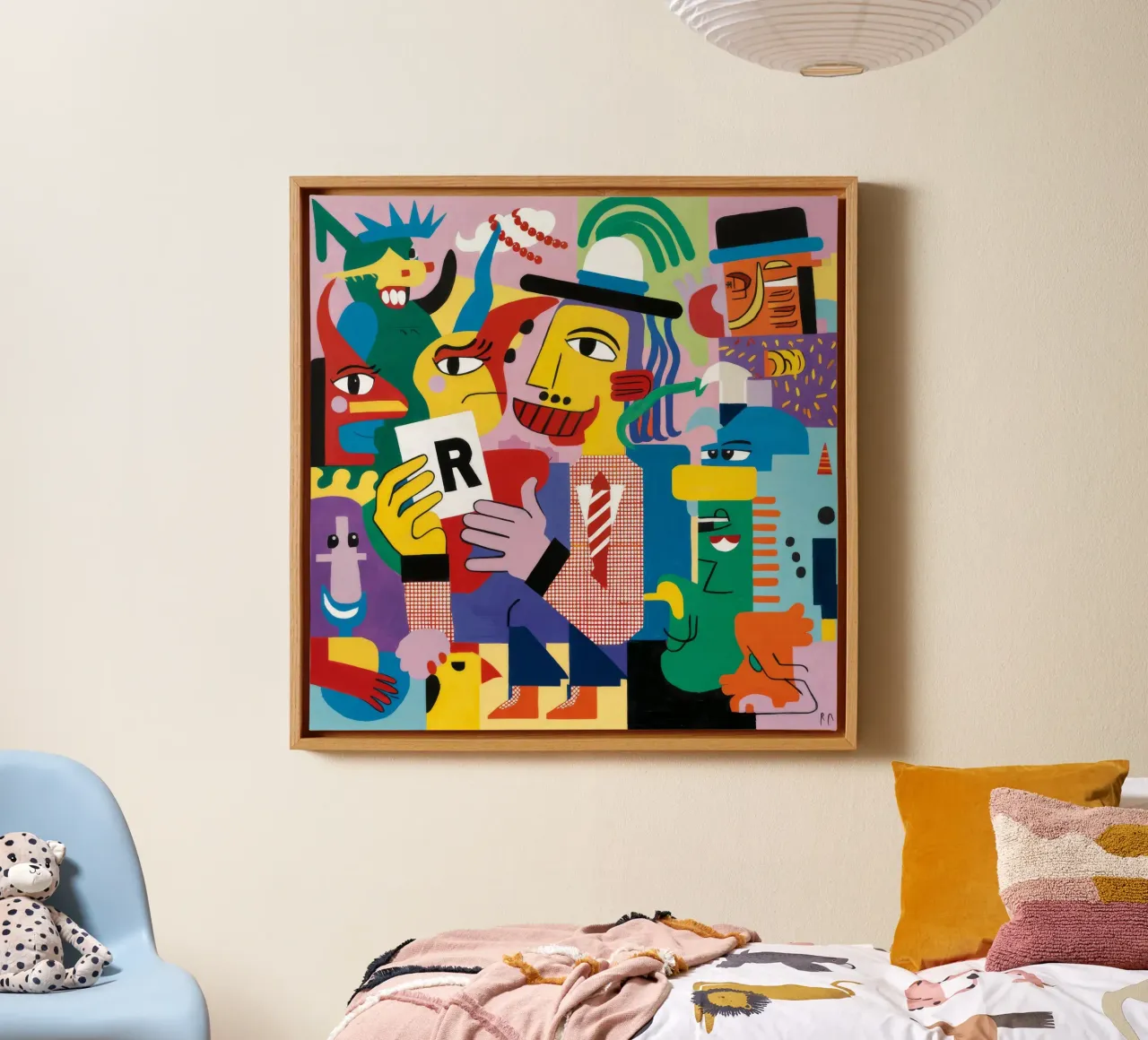 Abstract Portret canvas met Baklijst van Monarco Virtuoso