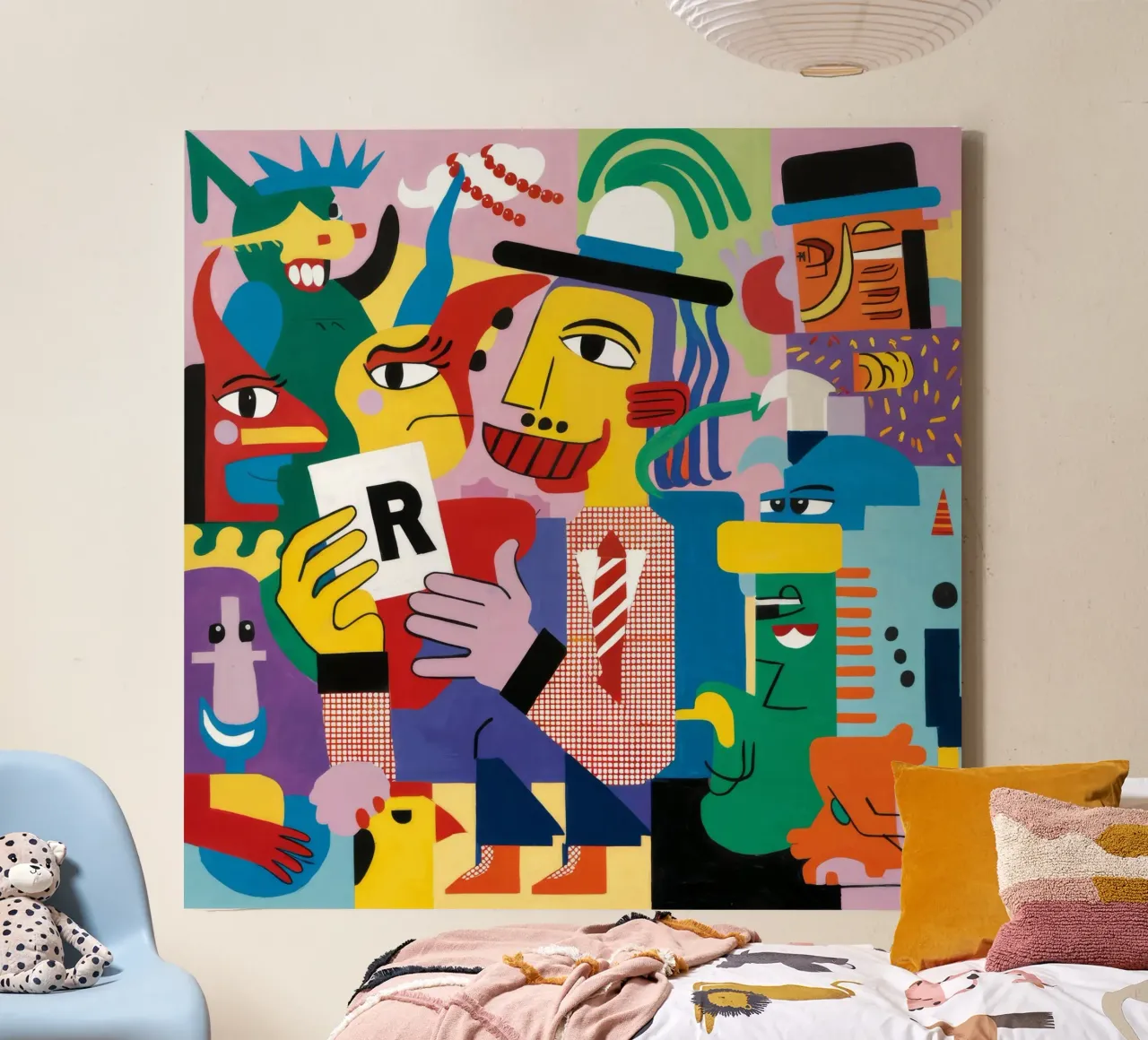 Abstract Portret canvas met Baklijst van Monarco Virtuoso