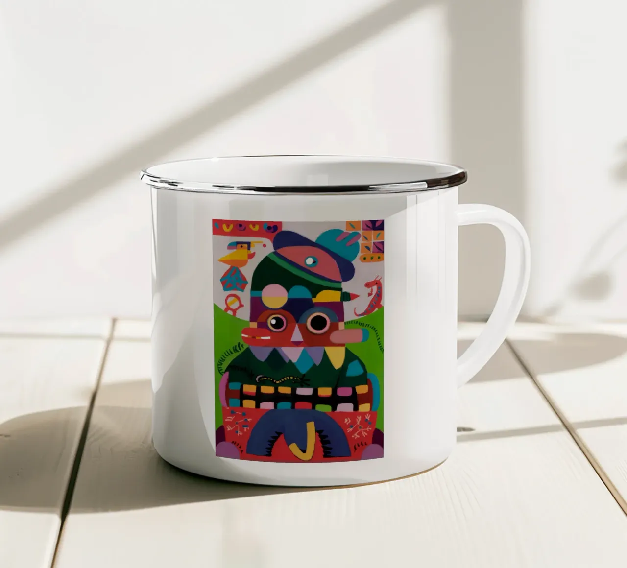 Figure surreali tazza in smalto da Monarco Virtuoso