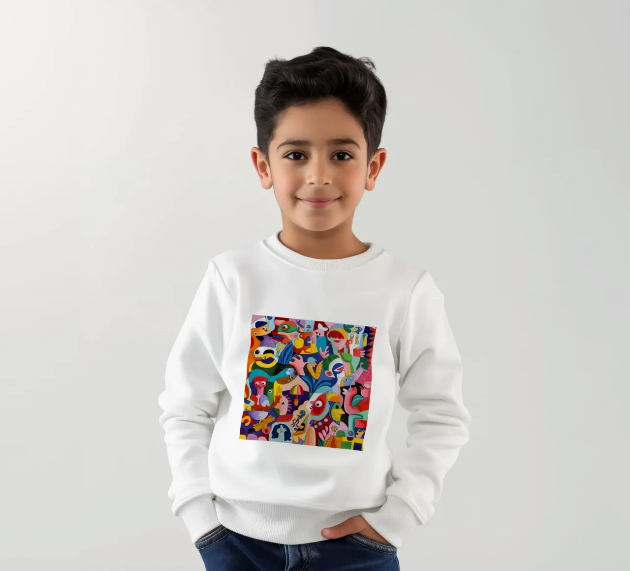Whimsical Creature Parade kids sweatshirt by Monarco Virtuoso