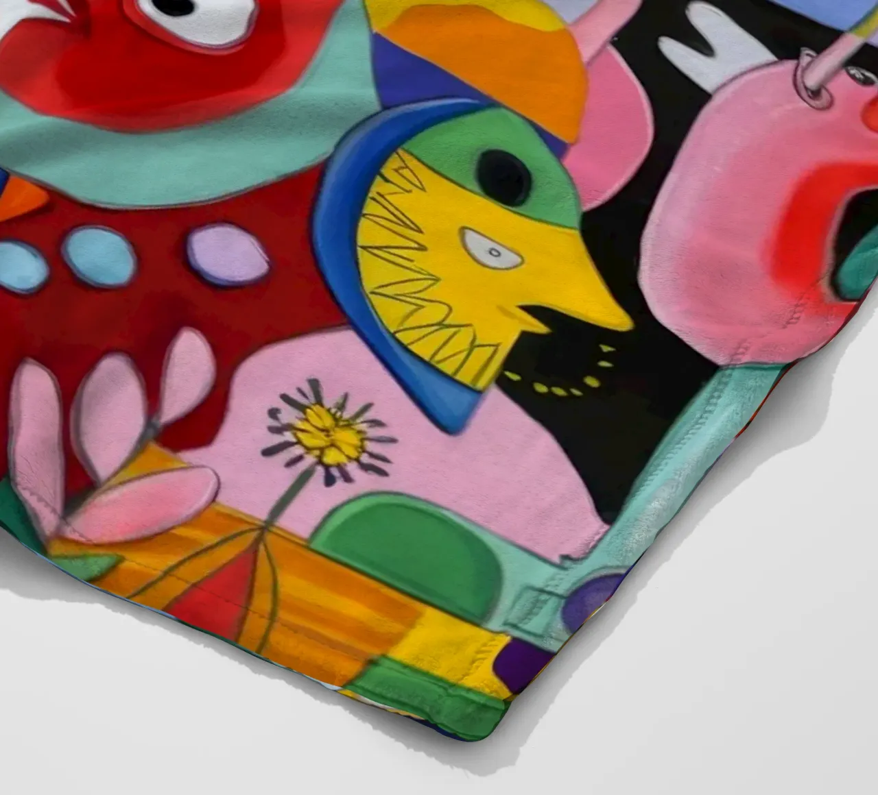 Whimsical Creature Parade fleece blanket by Monarco Virtuoso