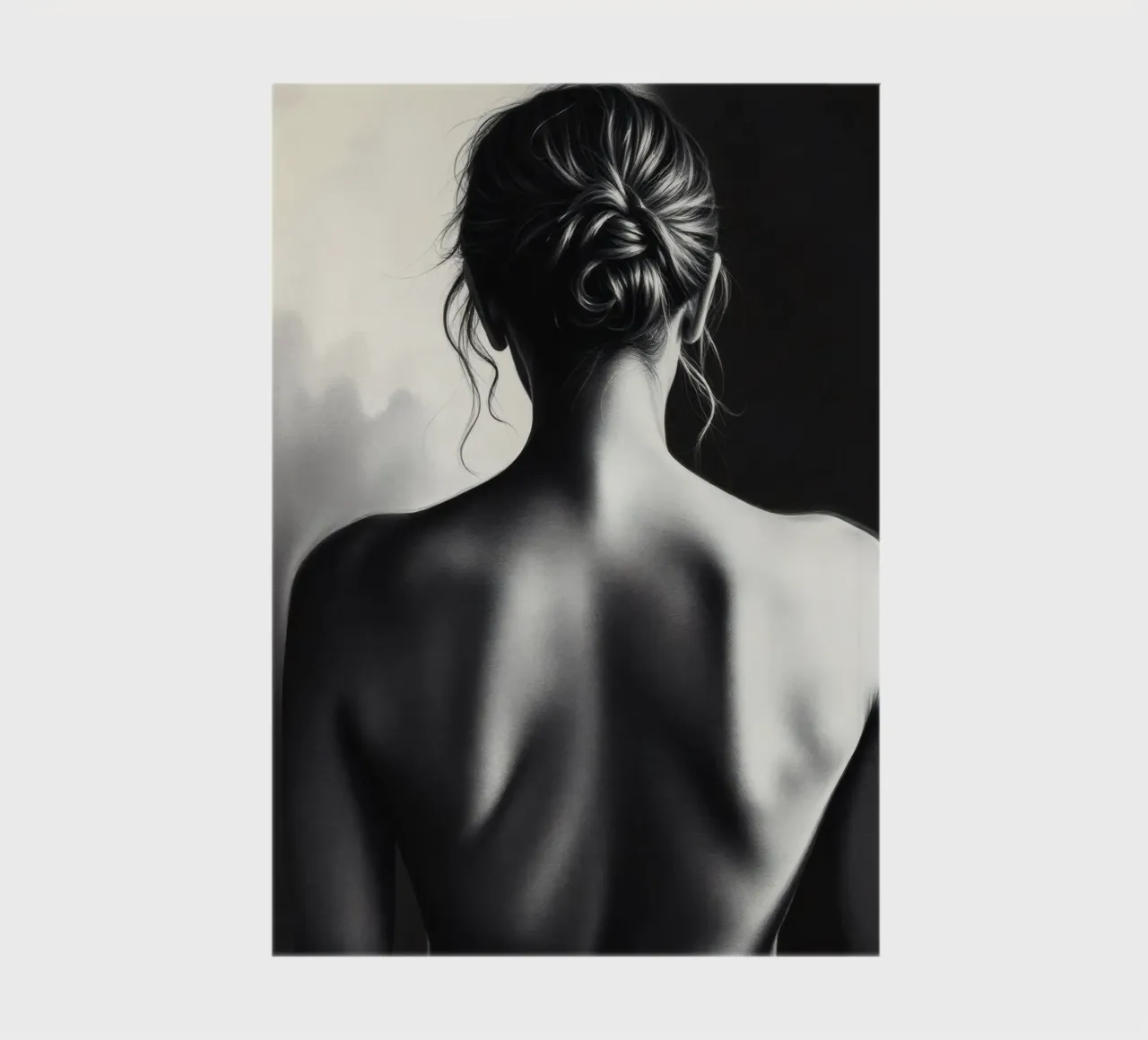 Woman's back portrait in grayscale emphasizing form notebook by DesignDoodle