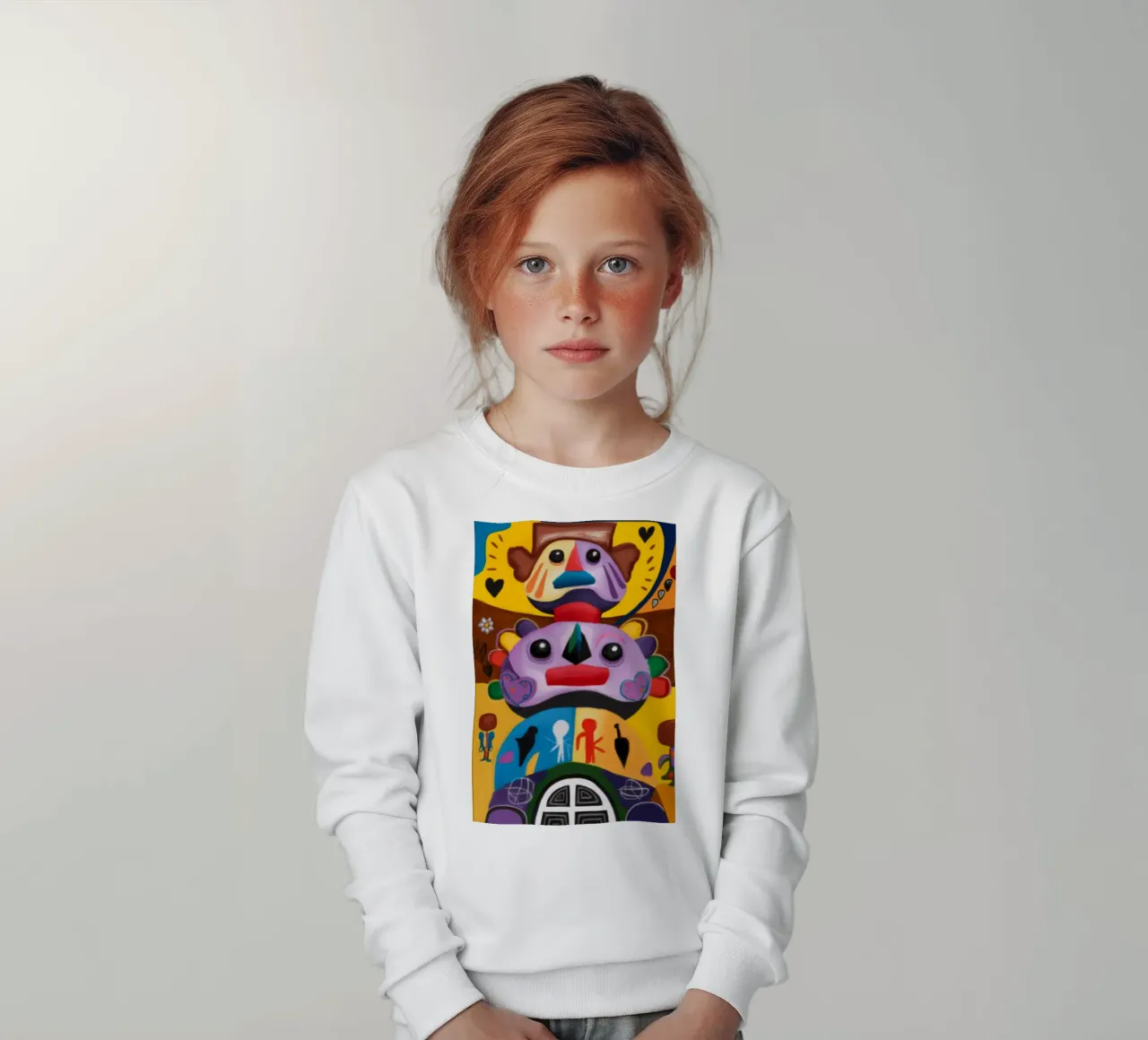 Enigmatiche facce da totem felpa bambino da Monarco Virtuoso